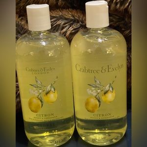 Crabtree & Evelyn set of Citron Honey & Coriander Skin Cleansing Bath Shower Gel